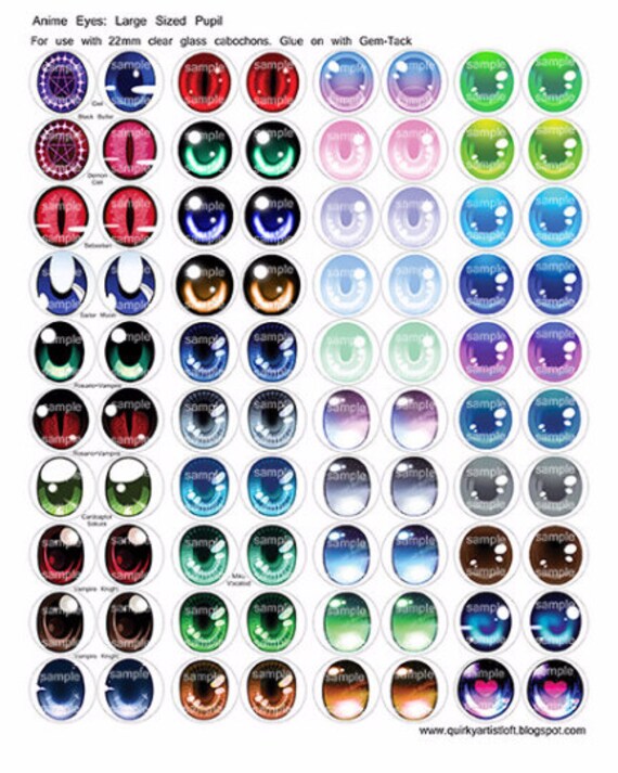 40 Anime Animetic Bjd Eyes 13mm 22mm And 24mm Digital Etsy