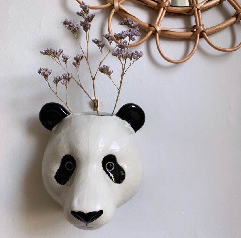 Quail Ceramic Animal Head Wall Vase Animal Head Hand Painted Etsy