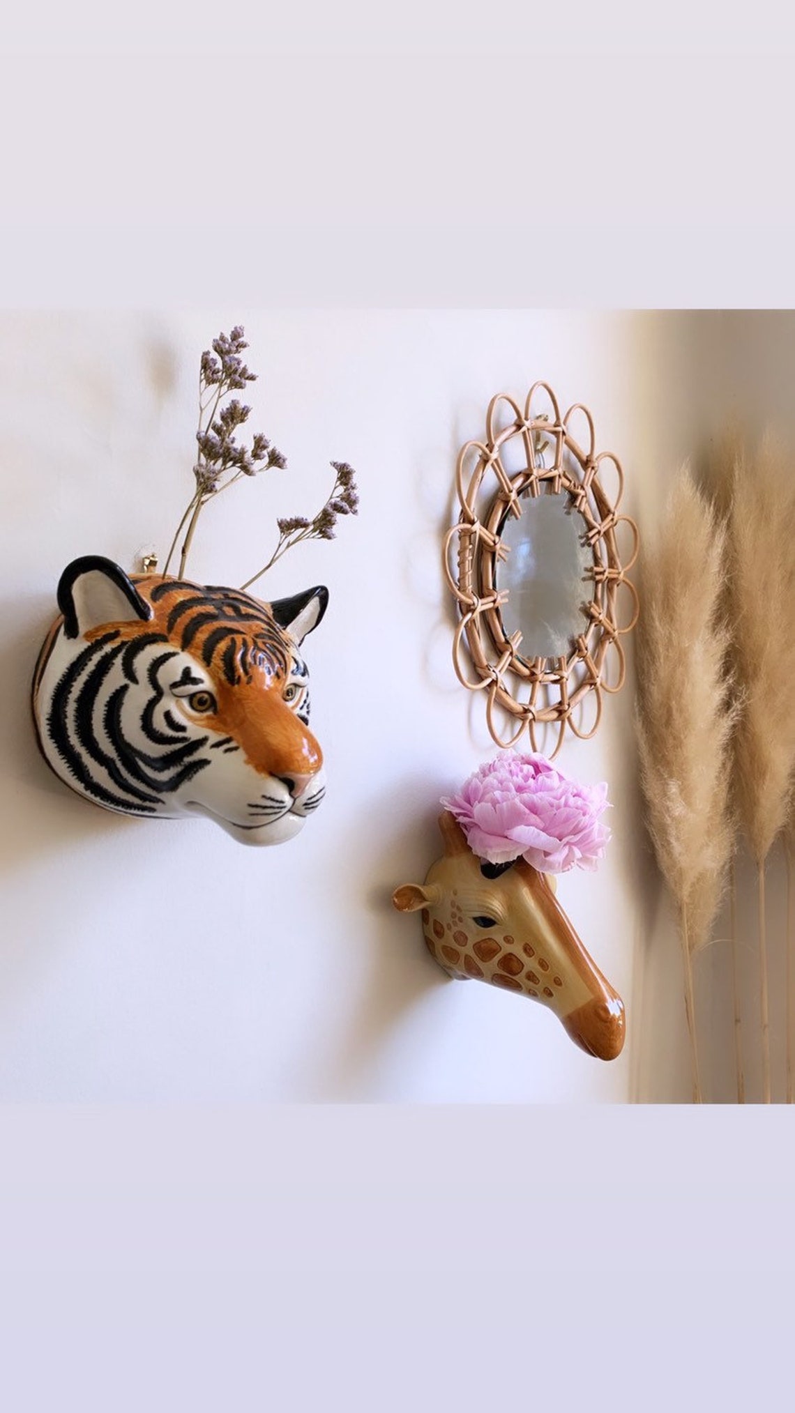 Quail Ceramic Animal Head Wall Vase Animal Head Hand Painted Etsy