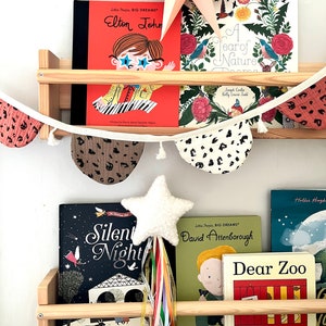 Scallop leopard print bunting with mini cotton tassels