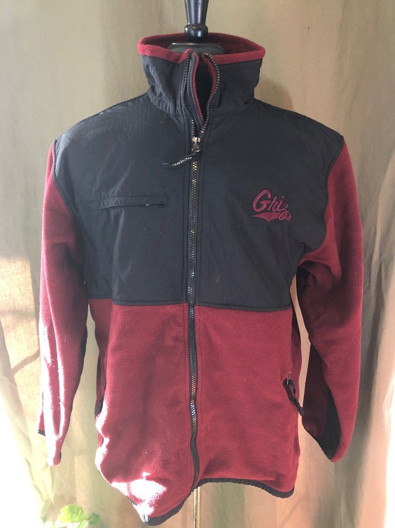 Large Size Vintage University of Montana Grizzlies Fleece /& Nylon Weatherproof Jacket
