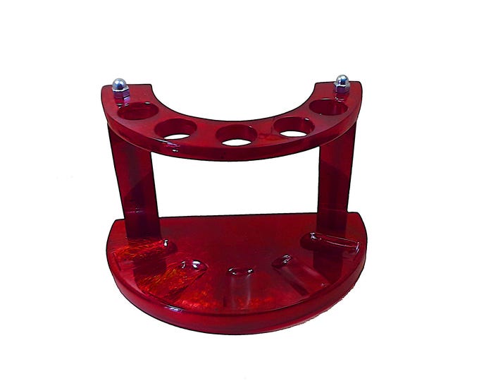5-Slot SMOKING PIPE STAND. Translucent Red.