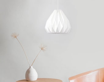 Modern Pendant Light w/Plug-in Cord / 100% White Linen LampShade