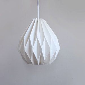Modern Pendant Lamp / Plug in Hanging Lamp / Linen Lampshade / Medium ...