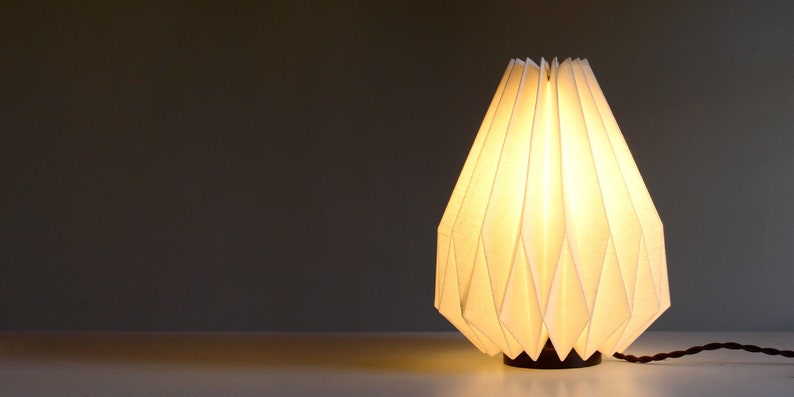 Linen Origami Table Lamp White