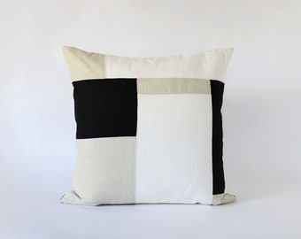 20 x 20 in. Decorative Pillow / Throw Pillow / Patchwork / Block Pattern / Minimalist Home Decor