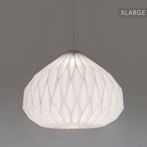 Modern Pendant Lamp w/ Plug-in Cord / Mid-Century Style / 100% Linen