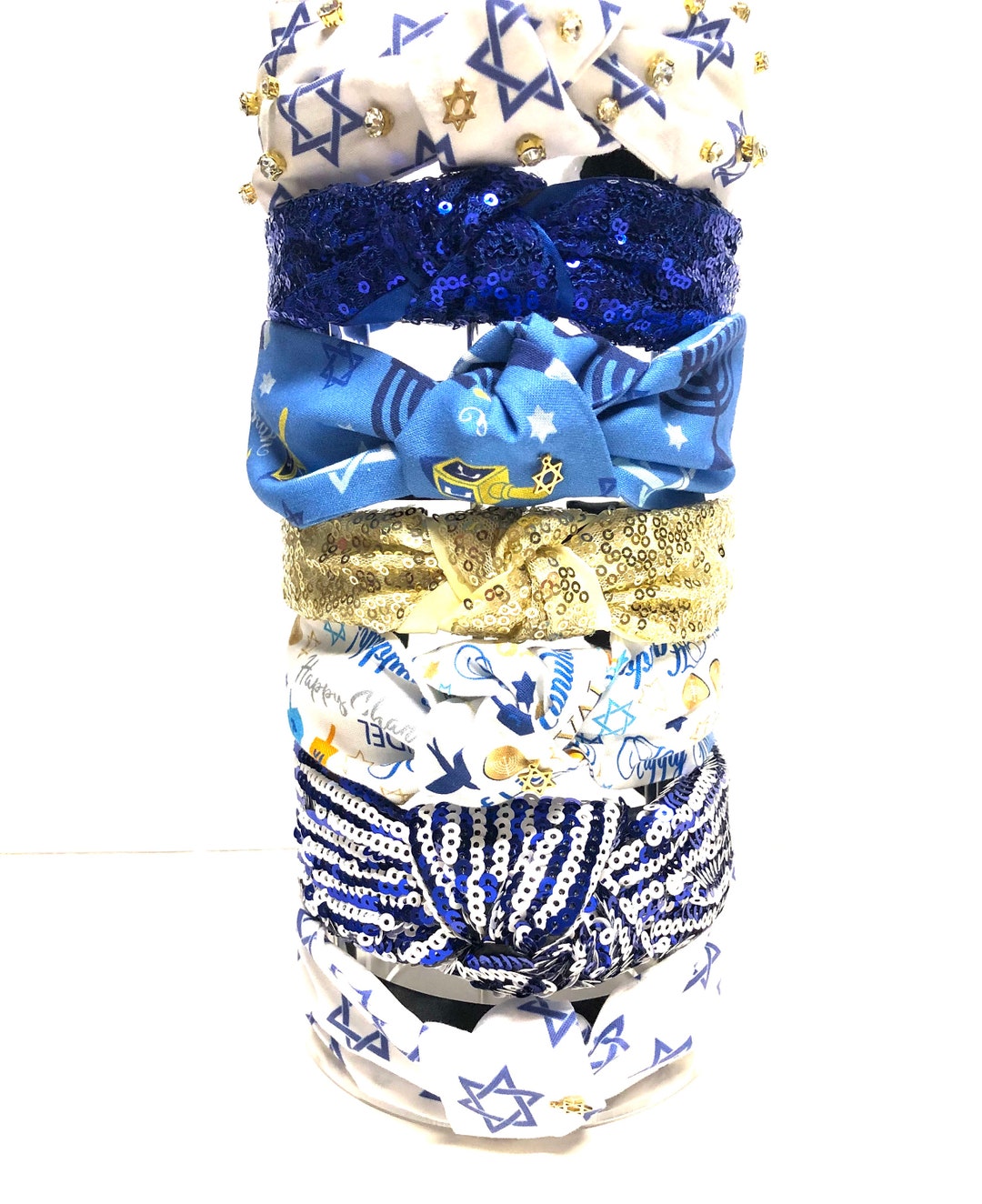 Hanukkah Headbands/knotted Headbands/star of David Headbands/menorah