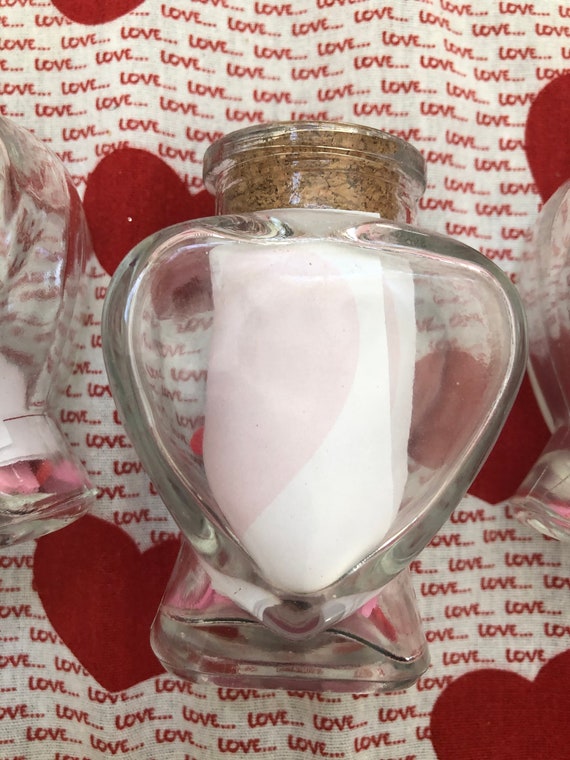 Pink Glass Heart Jar