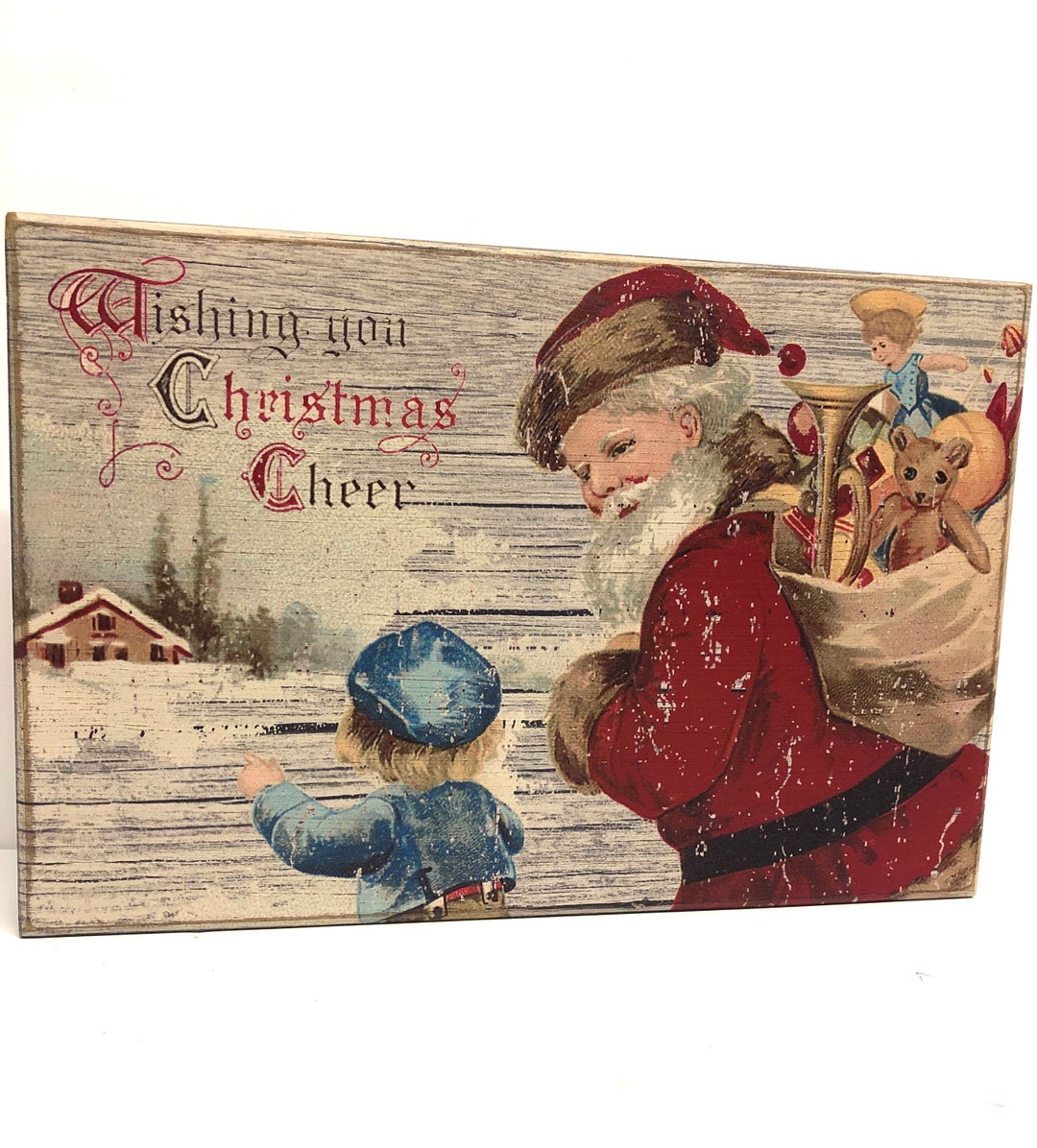 Vintage Santa Sign Wooden Santa Signold Fashioned - Etsy