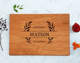 Engraved Cutting Board, Couple Wedding Shower Gift, Personalized Engagement Gift Items For Couple, Special Gift, New Home Housewarming Gift