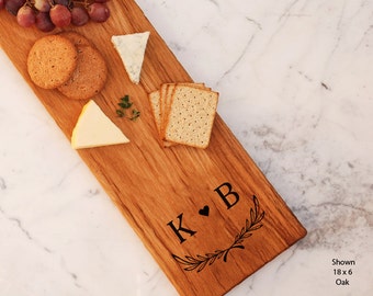 Custom Cheese Board, Personalized Charcuterie Board, Engagement Gift, Couple Initials, Wedding Present, Wood Serving Board, Housewarming