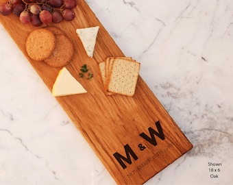 Engraved Cheese Board, Custom Monogrammed Wedding Gift For Couple, Engagement Present, Bridal - Anniversary - Housewarming - Coworkers Gift