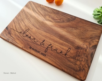 Custom Cutting Board, Engagement Gift For Couple, Unique Wedding Gift, Personalized Charcuterie Board, Engraved Cheese Board, Bridal Shower