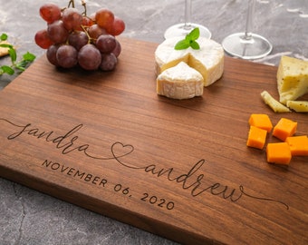 Custom Cutting Board, Personalized Charcuterie Board, Engraved Cheese Board, Engagement Gift, Wedding Gift, Housewarming, Bridal Shower Gift