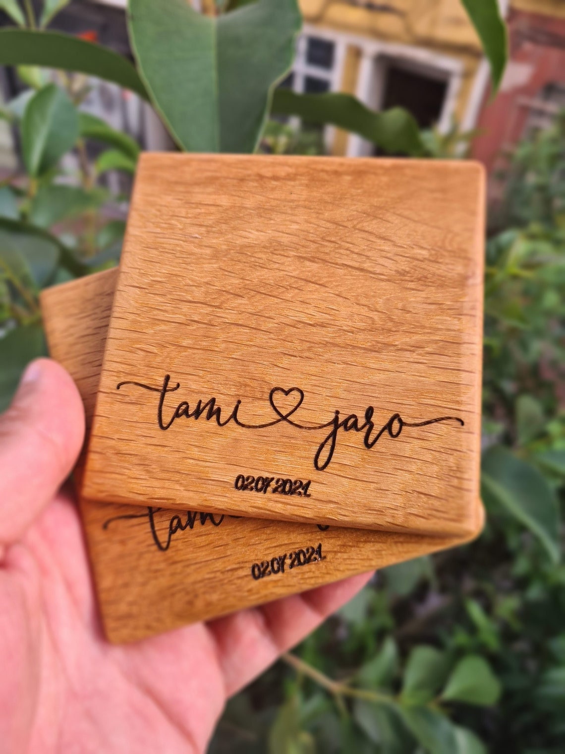 Personalized Coaster Set Custom Wood Coaster Set Wedding Etsy