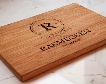 Monogram Cutting Board, Personalized Large Charcuterie Board, Custom Engraved Wedding Gift For Couple, Engagement Gift, Realtor Closing