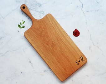 Engraved Charcuterie Board, Personalized Cutting Board With Handle, Custom Wedding Gift For Couple, Engagement Gift, New Home Housewarming