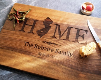 Custom State Cutting Board, Personalized Engagement Gifts For Couple, Wedding Gifts, Housewarming Gift, Realtor Closing, Home State Gift