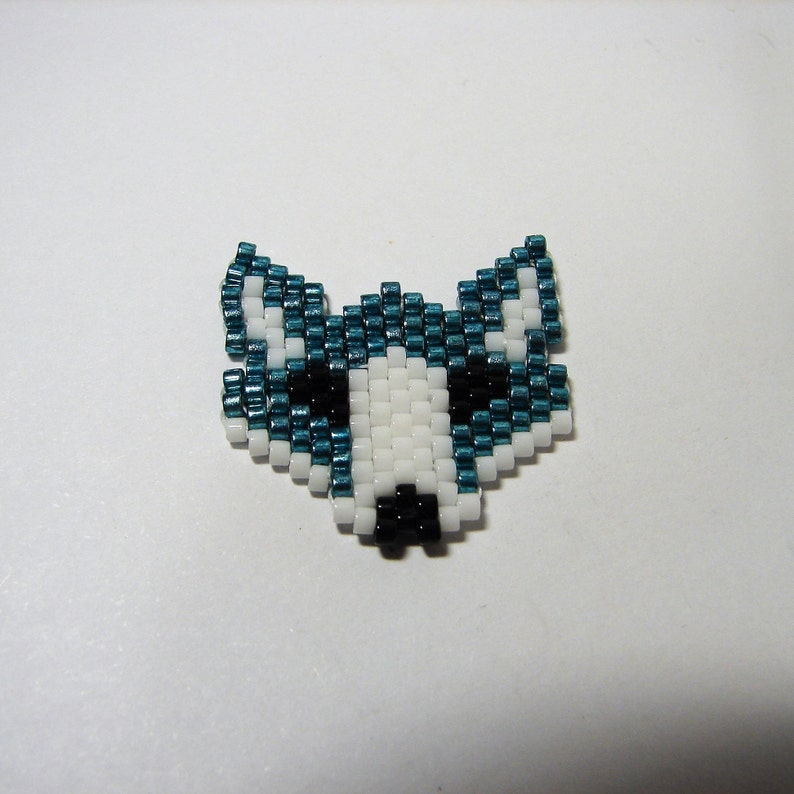 Fox Earrings, Seed Bead Fox Earrings, Teal Fox Earrings, Navy Blue Fox Earrings, Peyote Fox Earrings. Coyote Earrings image 6
