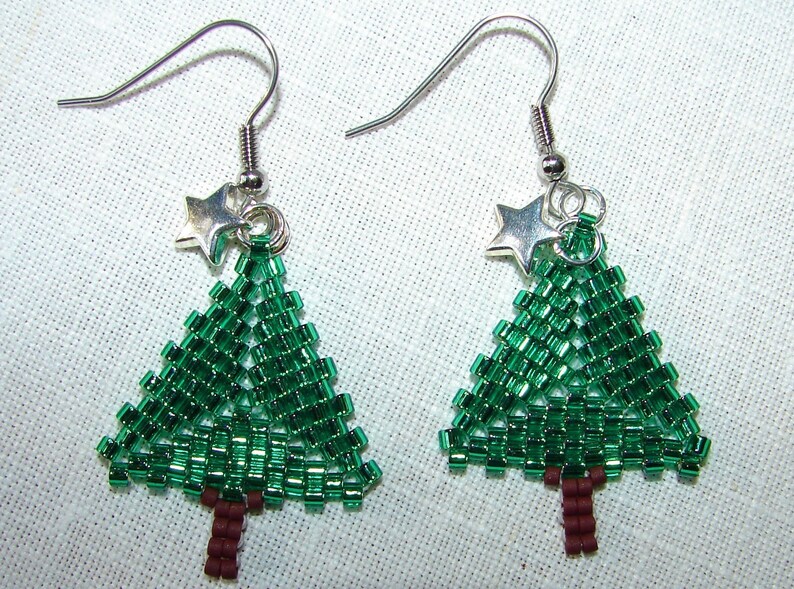 Christmas Earrings Handmade Christmas Earrings Triangular Etsy
