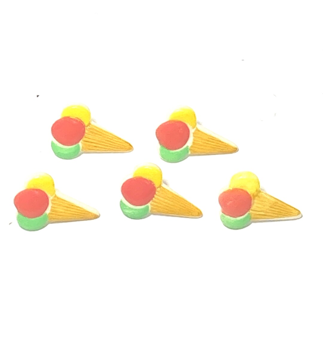 Vintage Buttons, Ice Cream Cone Buttons - W. Germany - Set of 5 - Etsy