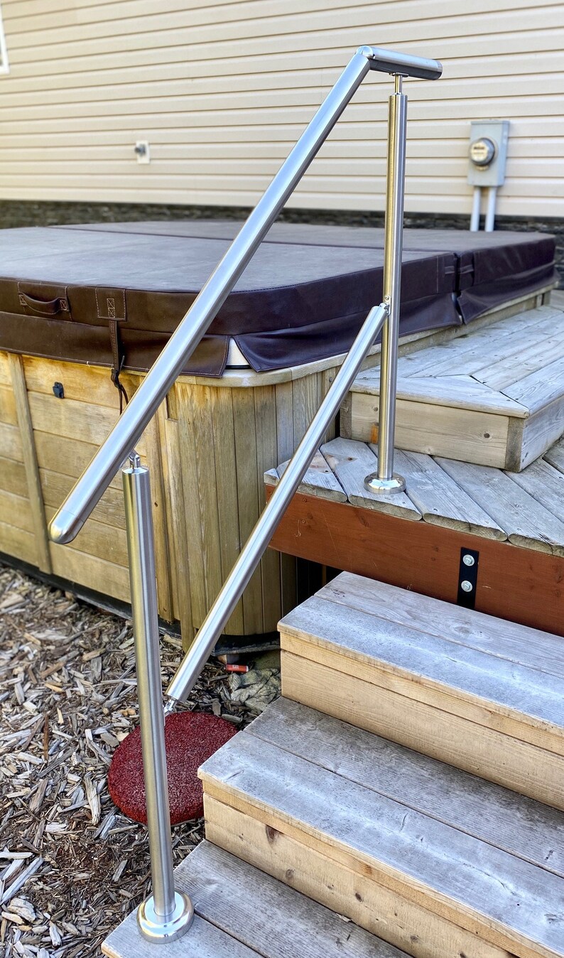 2 3 4 Step Handrail Stainless Steel Adjustable 0 45 Etsy