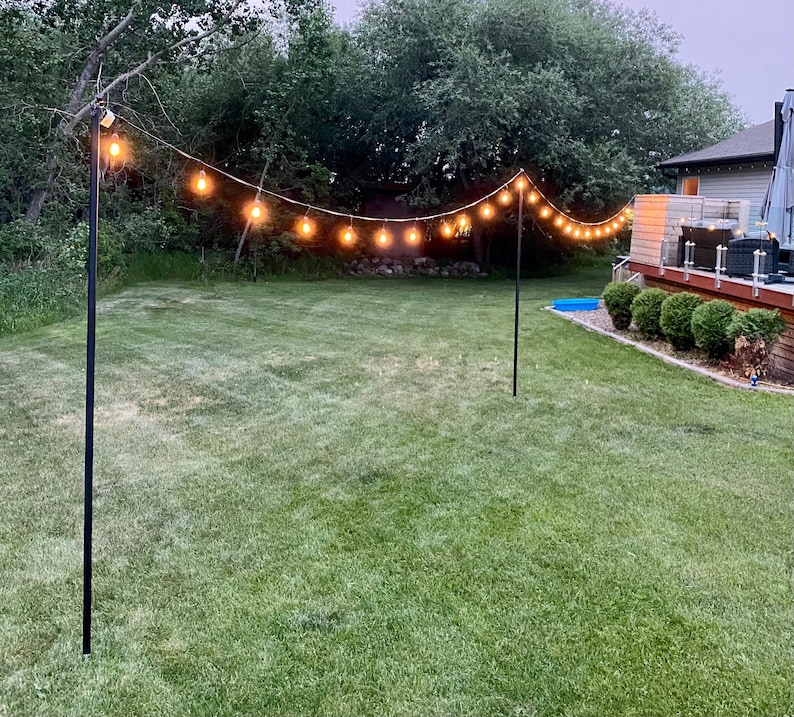 Outdoor String Light Pole 9 Foot Heavy Duty image 2