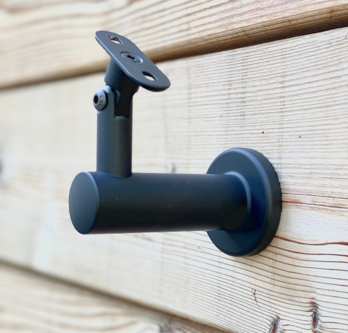 Modern Handrail Brackets Matte Black Etsy