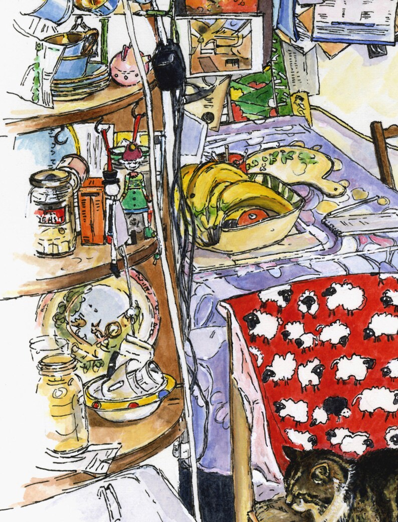 Kitchen Kitchen Print Cat Cookery Lover Gift Kitchen Wall Etsy