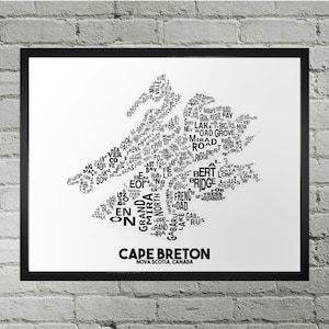 Carte des collectivités des municipalités régionales du Cap-Breton Imprimer | Fait main | Carte du Cap-Breton, Nouvelle-Écosse | Cap-Breton Impression | Carte du Cap-Breton