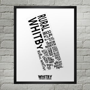 Whitby Neighbourhood City Map Print | Handmade | Whitby Ontario Map | Whitby Print | Whitby Art | Whitby Home Decor | Moving Gift | Map Art