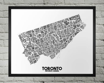 Toronto Neighbourhood City Map Print | Handmade | Toronto Ontario Map | Toronto Print | Toronto Map Art | Toronto Home Decor | Moving Gift