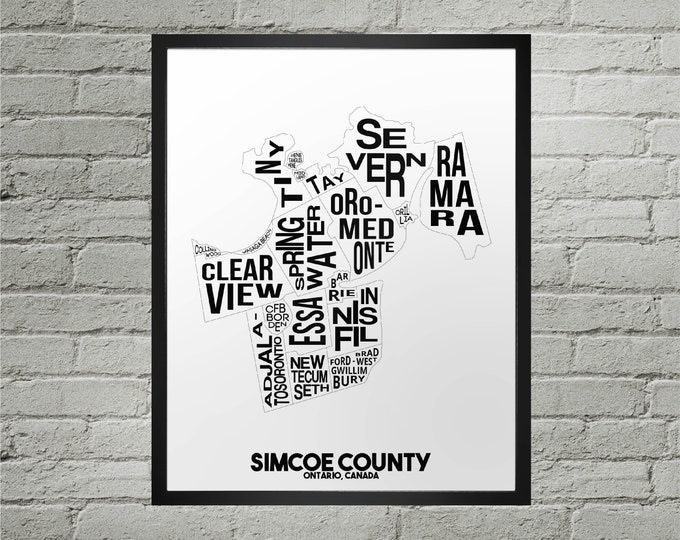 Typographic Map of Simcoe County | Lake Simcoe Area Map | Ontario ...