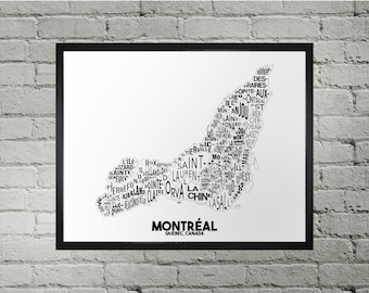 Montreal Neighbourhood City Map Print | Handmade | Montreal Quebec Map | YUL Map Print | Montreal Map Art | Montreal Home Decor | Map Art