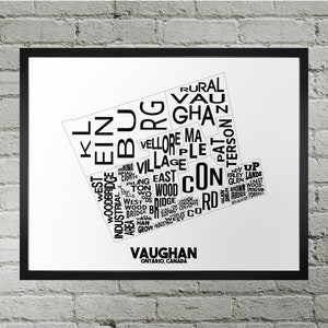 Impression du plan de la ville du quartier de Vaughan | Fait main | Vaughan (Ontario) : carte | Impression Vaughan | Art de la carte de Vaughan | Décoration d'intérieur Vaughan | Cadeau de déménagement