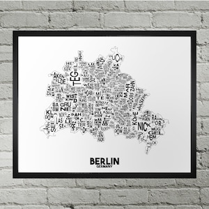 Impression du plan du quartier de Berlin | Fait main | Carte de Berlin, Allemagne | Impression berlinoise | Art de la carte de Berlin | Décoration d'intérieur berlinoise | Cadeau de déménagement | Illustration de la carte