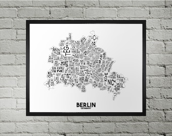 Berlin Neighbourhood Map Print | Handmade | Berlin Germany Map | Berlin Print | Berlin Map Art | Berlin Home Decor | Moving Gift | Map Art