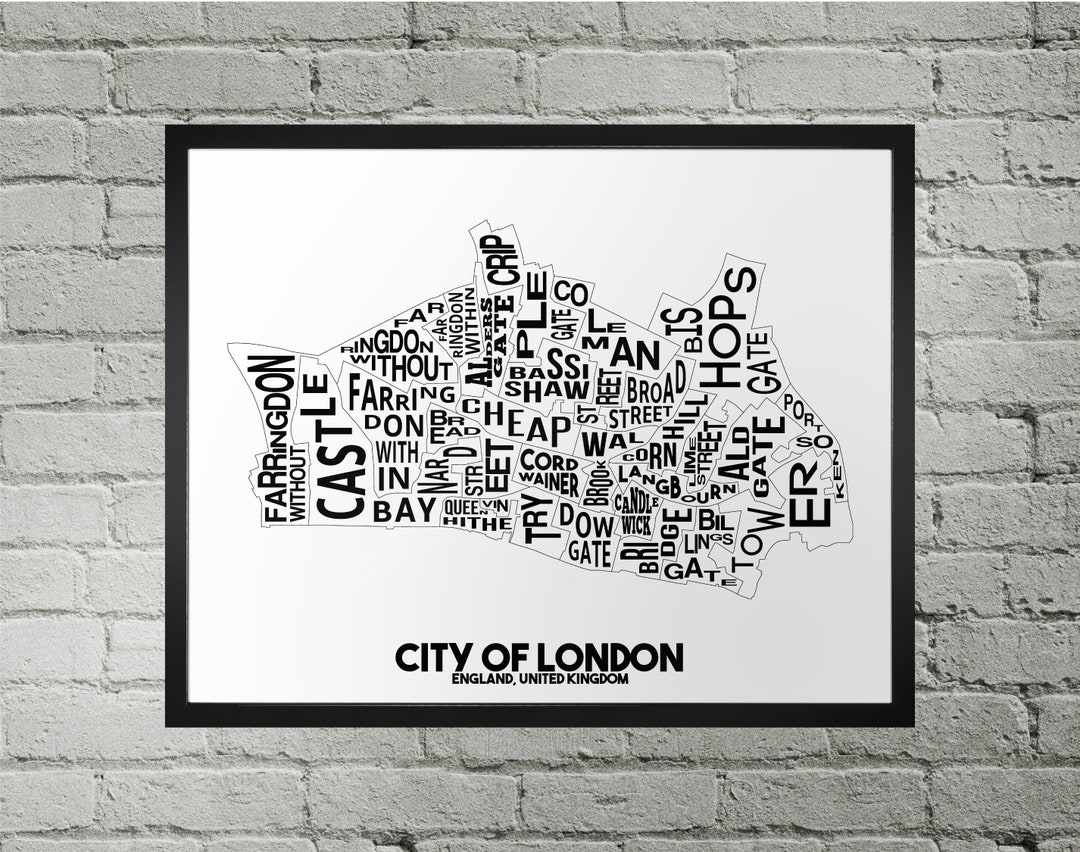 City of London England Wards City Map Print | Handmade | City of London ...