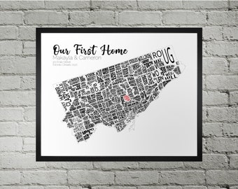 Personalized City Map Print | Couples Personalized Gift | Engagement Gift | Wedding Anniversary Gift | Birthday Gift for Her | Gift for Him