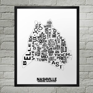 Nashville Communities City Map Print | Handmade | Nashville Tennessee Map | Nashville Print | Nashville Map Art | Nashville Home Decor