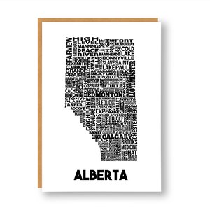 Biglietto di auguri Alberta Cities / Fatto a mano / Biglietto di auguri Alberta / Biglietto di auguri per tutte le occasioni / Biglietto di inaugurazione della casa / Biglietto di trasloco