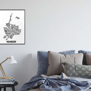Rochester Neighborhood City Map Print | Handmade | Rochester New York ...