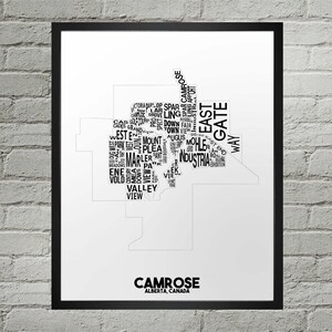 Camrose Neighbourhood City Map Print | Handmade | Camrose Alberta Map | Camrose Print | Camrose Art | Camrose Home Decor | Moving Gift