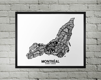 Plan de la ville dans le quartier de Montréal Imprimer | Fait main | Carte de Montréal, Québec | Impression de la carte de YUL | Carte de Montréal | Décoration d'intérieur Montréal | Illustration de la carte
