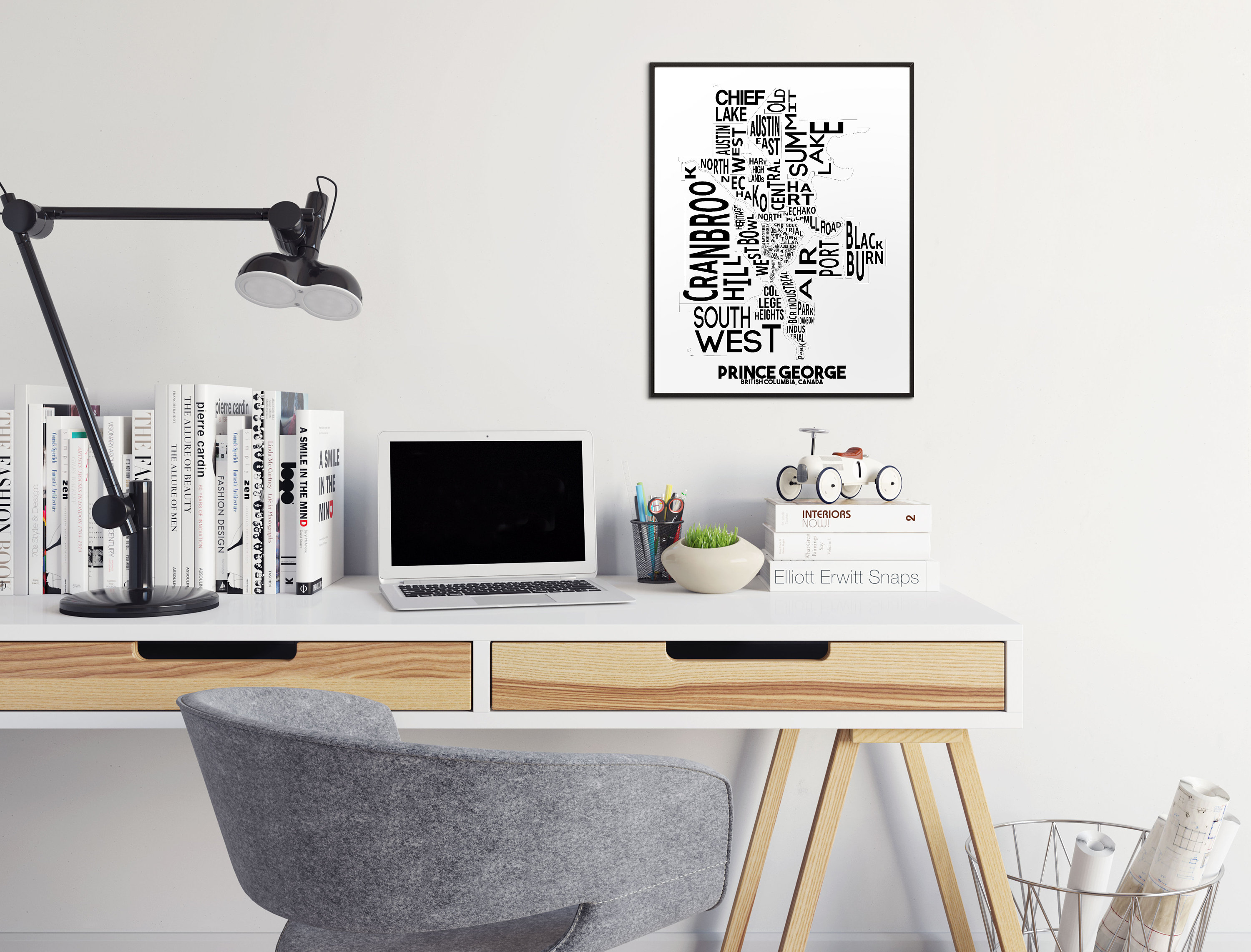 Price George Map Prince George Neighbourhood City Map Print | Handmade | Prince George ...
