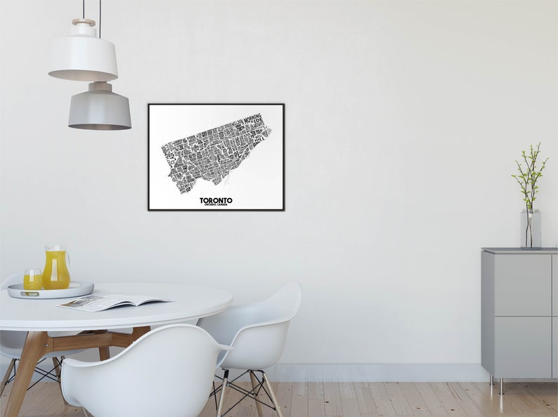 Toronto Neighbourhood City Map Print Handmade Toronto Ontario Map YYZ Art Print Toronto Map Art Toronto Home Decor Moving Gift image 5