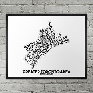 Greater Toronto Area City Map Print | Handmade | Greater Toronto Area Ontario Map | Greater Toronto Area Print | GTA Map Art | Home Decor