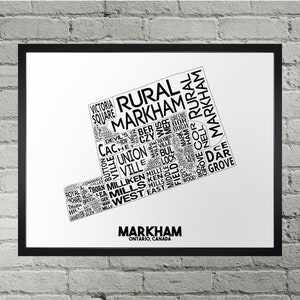 Markham Neighbourhood City Map Print | Handmade | Markham Ontario Map | Markham Print | Markham Map Art | Markham Home Decor | Moving Gift