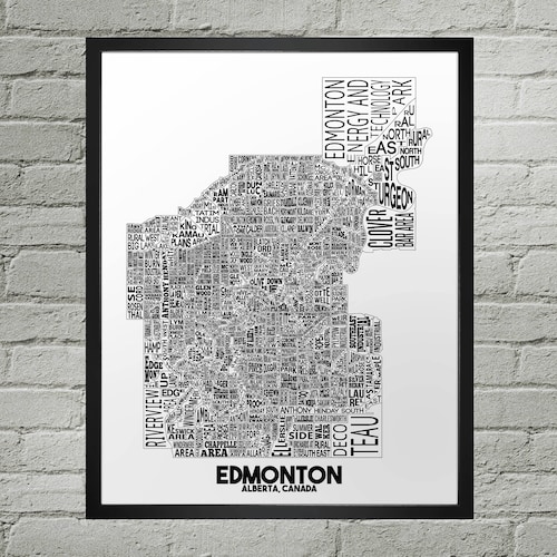 Edmonton Vintage Map Print Edmonton Map Alberta Map Art Etsy Canada